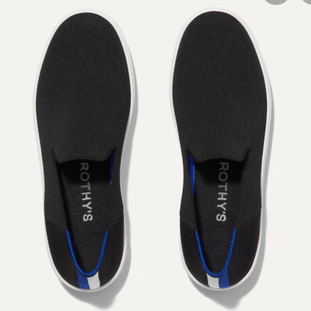 rothy’s back slide on sneakers black size 7.5 women’s